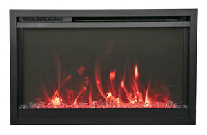 Amantii TRD-33-XS Traditional Xtraslim Smart Electric 33" WiFi Enabled Fireplace, Featuring a Multi Function Remote Control, Multi Flame Speeds and Clear Glass Media