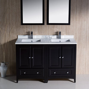 Fresca FVN20-2424ES Fresca Oxford 48" Espresso Traditional Double Sink Bathroom Vanity