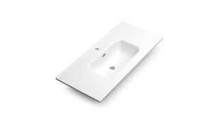 DAX Onix Ceramic Basin, 40", Glossy White DAX-ONIX0340