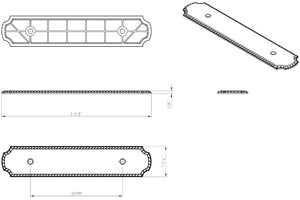 Jeffrey Alexander B812-96R-SN 6-1/8" O.L. (96 mm Center-to-Center) Satin Nickel Rope Pull Backplate