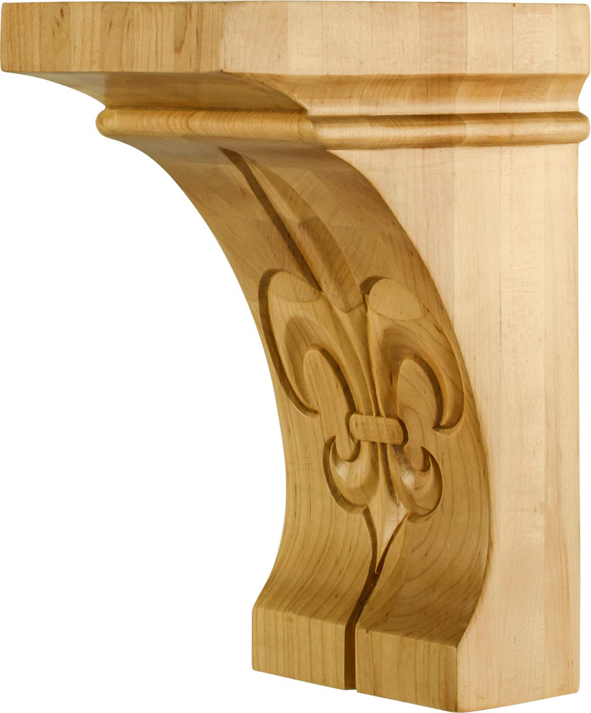 Hardware Resources COR4-1ALD 3" W x 6-1/2" D x 10" H Alder Scrolled Fluted Corbel