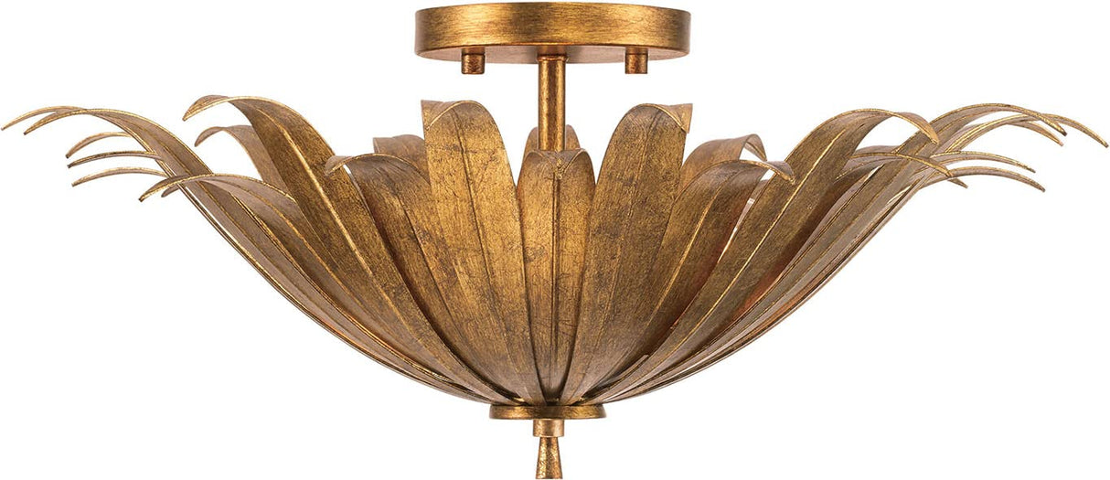 Capital Lighting 249531AG Eden 3 Light Dual Mount Semi-Flush/Pendant Antique Gold