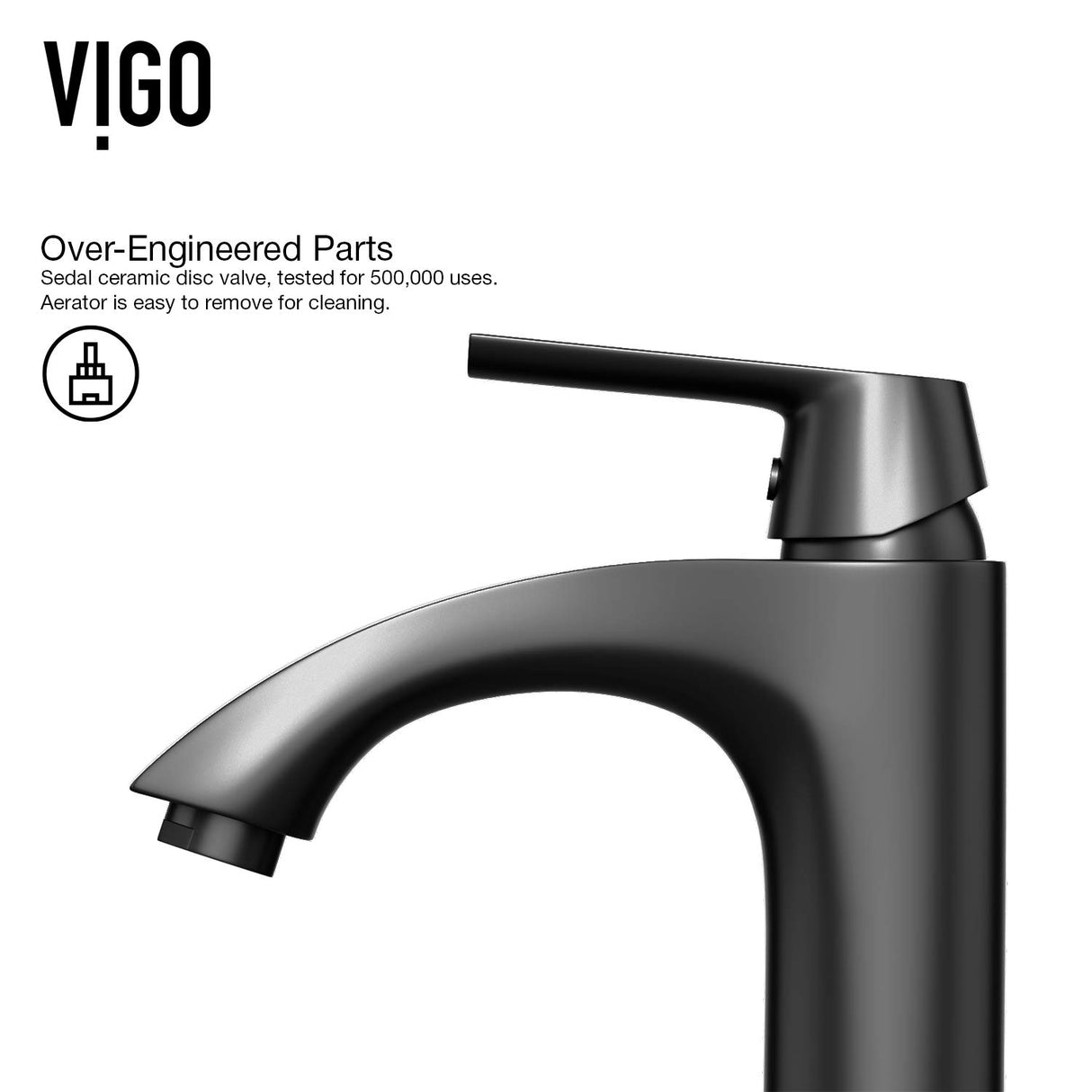 VIGO Linus 10.625 inch H Single Hole Single Handle Bathroom Faucet in Matte Black - Vessel Sink Faucet VG03013MB