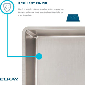 Elkay Lustertone Iconix ETRU13168PD Single Bowl Undermount Stainless Steel Sink with Perfect Drain