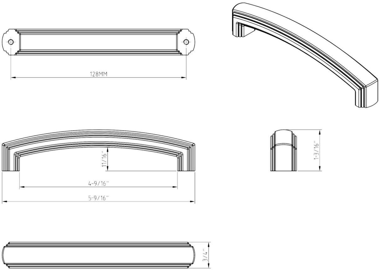 Jeffrey Alexander 519-128ABSB 128 mm Center-to-Center Antique Brushed Satin Brass Delgado Cabinet Pull