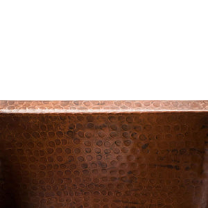 Premier Copper Products BREC16DB 16-Inch Universal Gourmet Rectangular Hammered Copper Kitchen Bar Single Basin Sink, Oil Rubbed Bronze