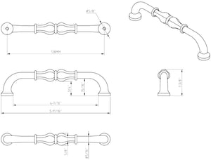 Jeffrey Alexander 818-128SN 128 mm Center-to-Center Satin Nickel Bella Cabinet Pull