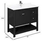 Fresca FCB2340BL-CWH-U Cabinet with Top and Sink