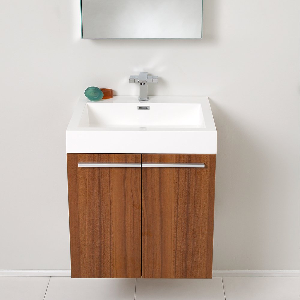 Fresca FVN8058TK Fresca Alto 23" Teak Modern Bathroom Vanity w/ Medicine Cabinet