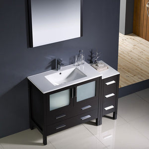 Fresca FVN62-3612ES-UNS Fresca Torino 48" Espresso Modern Bathroom Vanity w/ Side Cabinet & Integrated Sink