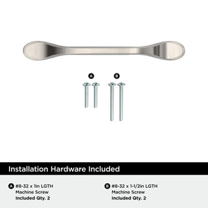 Amerock BP21936G10 Satin Nickel Cabinet Pull 3-3/4 inch (96mm) Center-to-Center Cabinet Hardware Ravino Furniture Hardware Drawer Pull