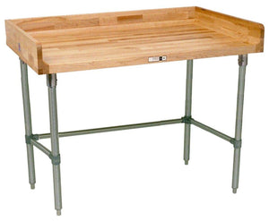 John Boos DSB10 Work Table w Coved Riser Rear (120 in. x 30 - Stainless Steel)
