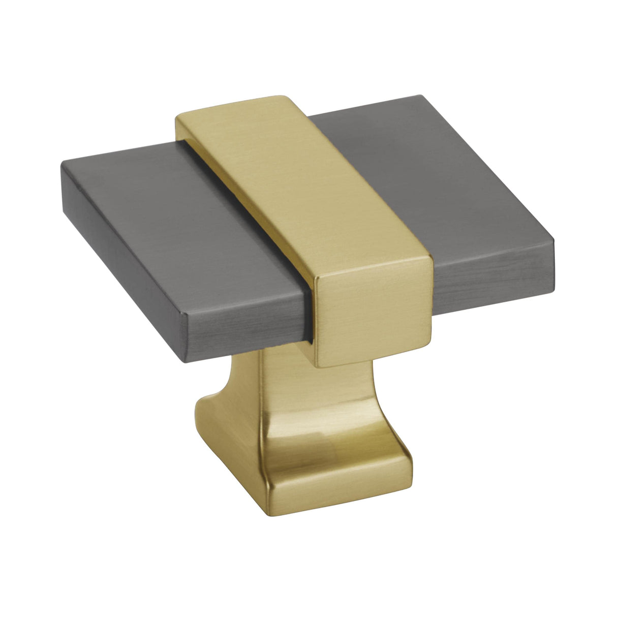 Amerock Cabinet Knob Black Chrome/Brushed Gold 1-3/8 inch (35 mm) Length Overton 1 Pack Drawer Knob Cabinet Hardware