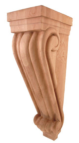 Hardware Resources CORC-3RW 6-3/4" W x 7-5/8" D x 22" H Rubberwood Scrolled Corbel