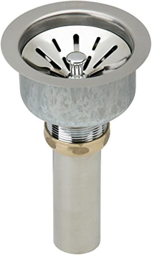 Elkay LK99 3-1/2" Deluxe Drain with Type 304 Stainless Steel Body, Strainer Basket, Rubber Seal, and Tailpiece