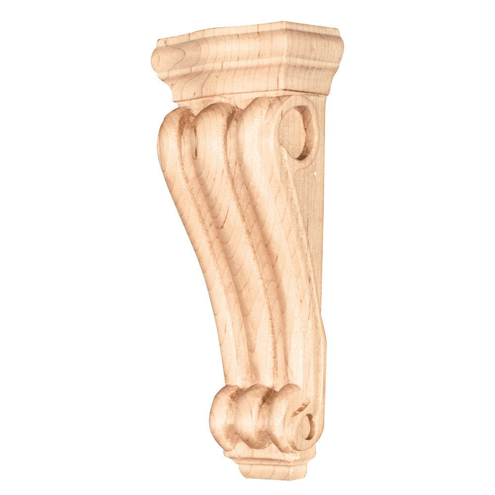 Hardware Resources CORN-1MP 2-5/16" W x 1-1/2" D x 6" H Maple Scrolled Corbel