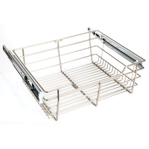 Hardware Resources POB1-14296SN Satin Nickel Closet Pullout Basket with Slides 14
