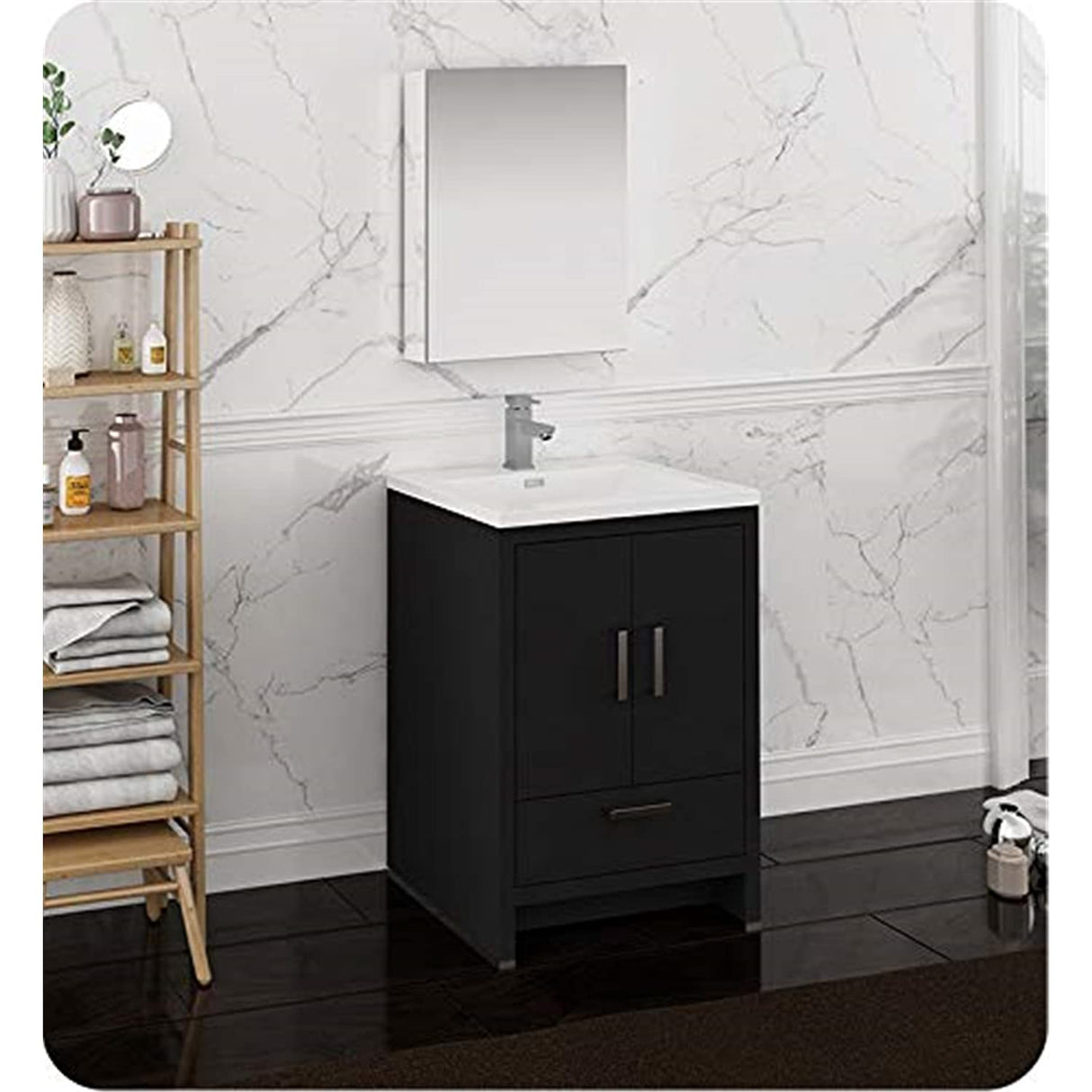 Fresca FVN9424DGO Fresca Imperia 24" Dark Gray Oak Free Standing Modern Bathroom Vanity w/ Medicine Cabinet