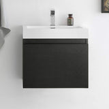 Fresca FCB8006TK-I Fresca Nano 24" Teak Modern Bathroom Cabinet w/ Integrated Sink