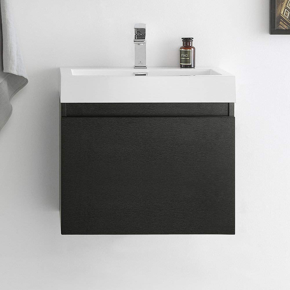 Fresca FCB8006GO-I Fresca Nano 24" Gray Oak Modern Bathroom Cabinet w/ Integrated Sink