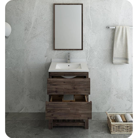 Fresca FVN3124ACA-FS Fresca Formosa 24" Floor Standing Modern Bathroom Vanity w/ Open Bottom & Mirror