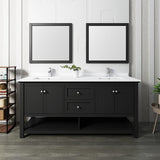 Fresca FVN2372WH-D Fresca Manchester 72" White Traditional Double Sink Bathroom Vanity w/ Mirrors