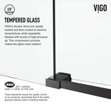 VIGO Adjustable 52-56" W x 76" H Elan Cass Aerodynamic Frameless Sliding Shower Door with Clear Tempered Glass, Reversible Door Handle and Stainless Steel Hardware in Matte Black-VG6044MBCL5676