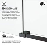 VIGO Adjustable 64-68" W x 76" H Elan Cass Aerodynamic Frameless Sliding Shower Door with Clear Tempered Glass, Reversible Door Handle and Stainless Steel Hardware in Matte Black-VG6044MBCL6876