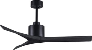 Matthews Fan MW-BK-BK-52 Mollywood 6-speed contemporary ceiling fan in Matte Black finish with 52” solid matte black wood blades