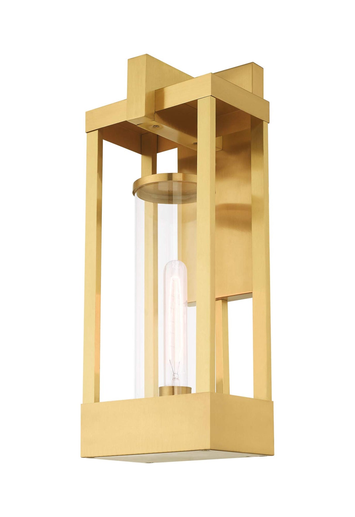 Livex Lighting 20993-91 Delancey - 20" One Light Outdoor Wall Lantern, Brushed Nickel Finish with Clear Glass