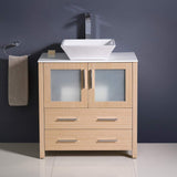 Fresca FCB6230GR-CWH-V Fresca Torino 30" Gray Modern Bathroom Cabinet w/ Top & Vessel Sink