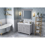 Jeffrey Alexander VKITCHA48GRWCR 48" Grey Chatham Vanity, White Carrara Marble Vanity Top, undermount rectangle bowl