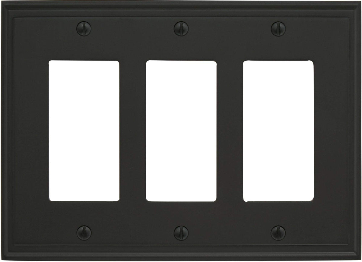 Amerock Wall Plate Black Bronze 3 Rocker Switch Plate Cover Mulholland 1 Pack Decora Wall Plate Light Switch Cover