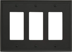 Amerock Wall Plate Black Bronze 3 Rocker Switch Plate Cover Mulholland 1 Pack Decora Wall Plate Light Switch Cover