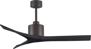 Matthews Fan MW-TB-BK-52 Mollywood 6-speed contemporary ceiling fan in Textured Bronze finish with 52” solid matte black wood blades