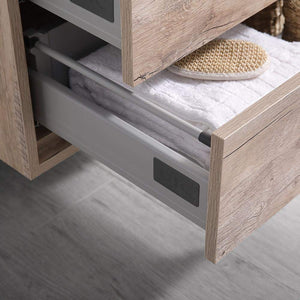 Fresca FVN9260RNW-D Fresca Catania 60" Rustic Natural Wood Wall Hung Double Sink Modern Bathroom Vanity w/ Medicine Cabinet