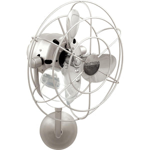 Matthews Fan MP-BN-MTL Michelle Parede vintage style wall fan in brushed nickel finish.