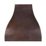 36 Inch 1250 CFM Hammered Copper Wall Mounted Campana Range Hood with Slim Baffle Filters