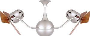 Matthews Fan VB-GOLD-WD Vent-Bettina 360° dual headed rotational ceiling fan in Ouro (Gold) finish with solid sustainable mahogany wood blades.