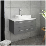 Fresca FCB6130ES-VSL-CWH-V Fresca Lucera 30" Espresso Wall Hung Modern Bathroom Cabinet w/ Top & Vessel Sink