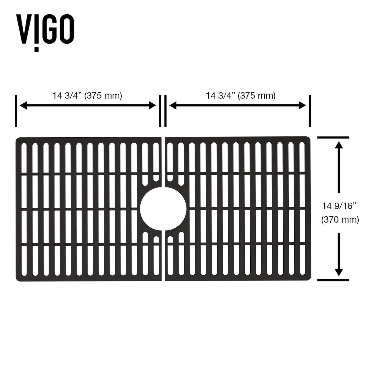 VIGO 30 in. x 15 in. Silicone Bottom Grid for Single Bowl Kitchen Sink in Black