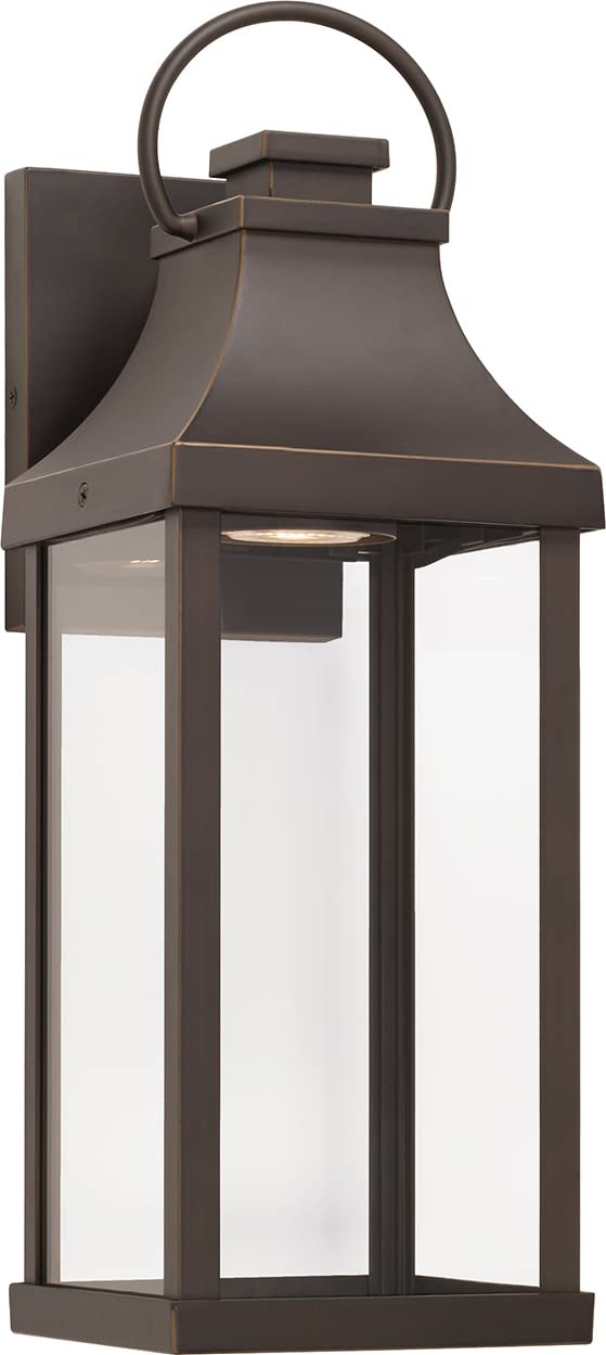 Capital Lighting 946411OZ-GL Bradford 1 Light Outdoor Wall Lantern Oiled Bronze