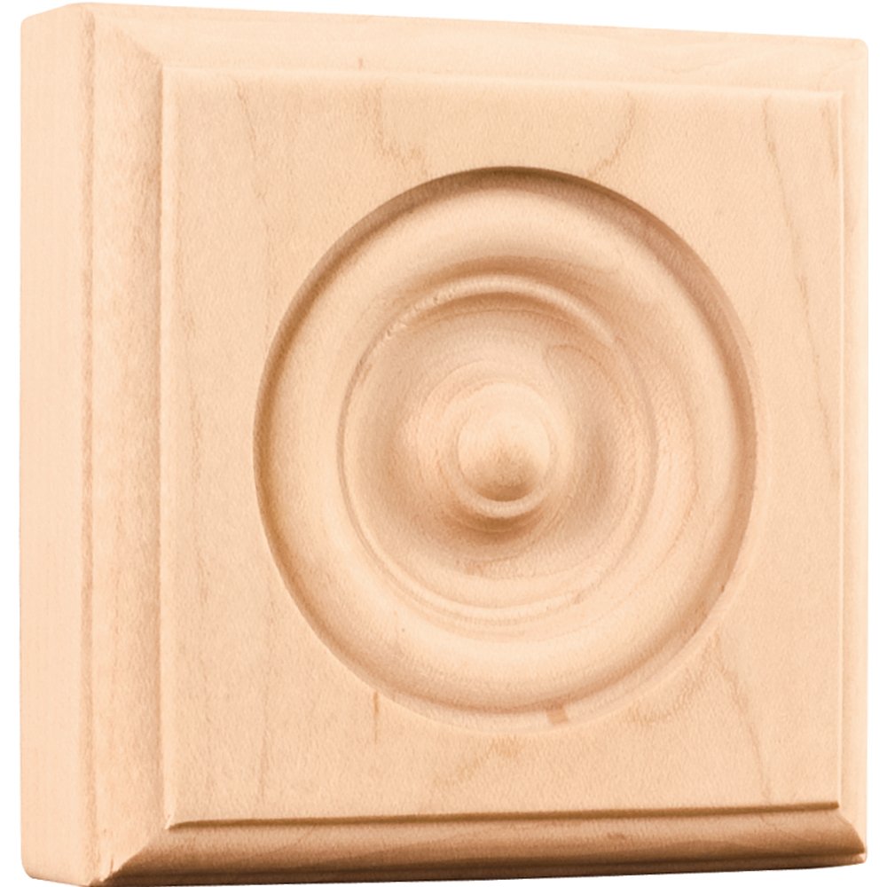 Hardware Resources ROS3OK 3-1/2" W x 1-1/8" D x 3-1/2" H Oak Bead Edge Traditional Rosette