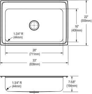 Elkay LRS33223 Sink, Stainless Steel