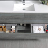 Fresca FVN9260OG-S Fresca Catania 60" Ocean Gray Wall Hung Single Sink Modern Bathroom Vanity w/ Medicine Cabinet