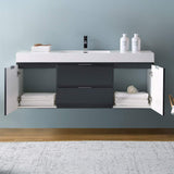 Fresca FCB8360GG-I Fresca Valencia 60" Dark Slate Gray Wall Hung Modern Bathroom Vanity