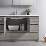 Fresca FCB9360HA-S-I Fresca Lazzaro 60" Glossy Ash Gray Free Standing Modern Bathroom Cabinet w/ Integrated Single Sink