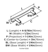 Amerock Cabinet Pull Satin Nickel 3 inch (76 mm) Center to Center Divinity 1 Pack Drawer Pull Drawer Handle Cabinet Hardware