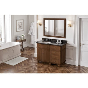 Jeffrey Alexander VKITCOM48WABGO 48" Walnut Compton Vanity, Compton-only Black Granite Vanity Top, undermount oval bowl