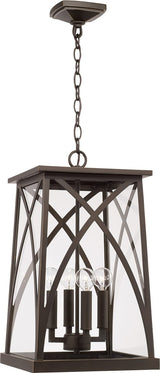 Capital Lighting 946542OZ Marshall 4 Light Outdoor Hanging Lantern Oiled Bronze